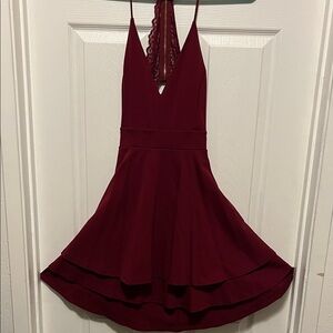 Windsor Burgundy Backless Dress